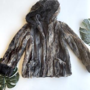 Anna Sui VINTAGE P S Faux Fur Hooded Jacket